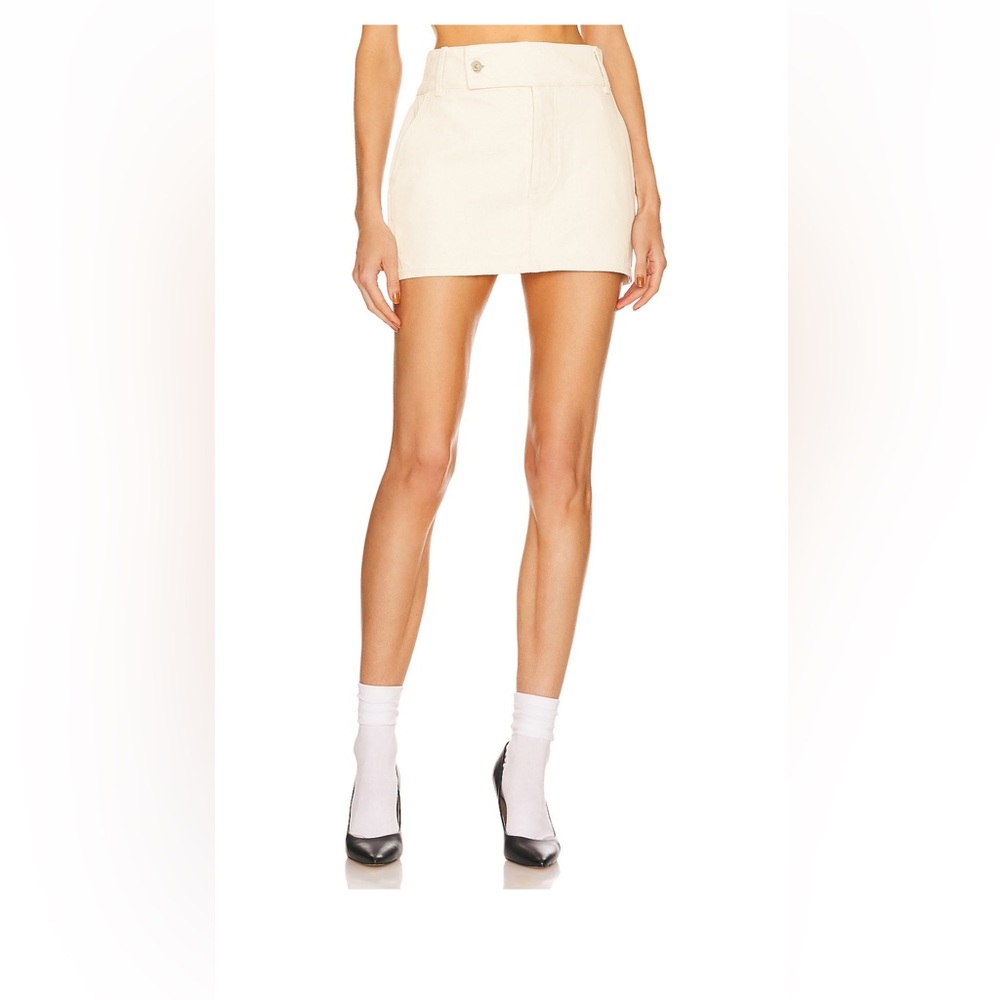 Helsa low rise mini skirt in ecru